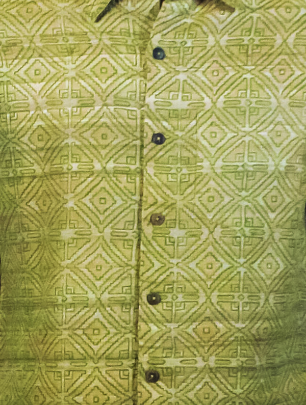 Block Printed Tussar Silk Shirt - Image 3