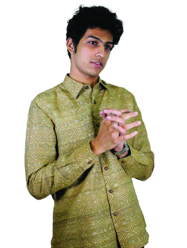 Block Printed Tussar Silk Shirt - Image 5