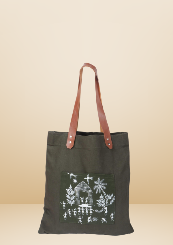 Warli Handpainted Tote Bag